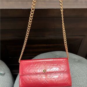 Louis Vuitton Pink Crossbody Bag with Gold Chain